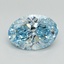 3.08 Ct. Fancy Vivid Blue Oval Lab Grown Diamond