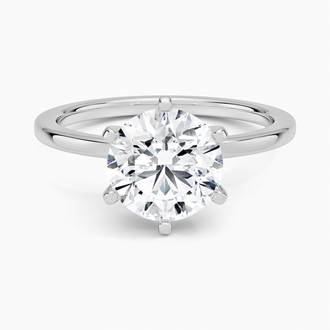 18K White Gold 1.5mm Comfort Fit Six-Prong Solitaire Ring
