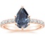 14K Rose Gold Constance Hidden Halo Diamond Ring, smalltop view