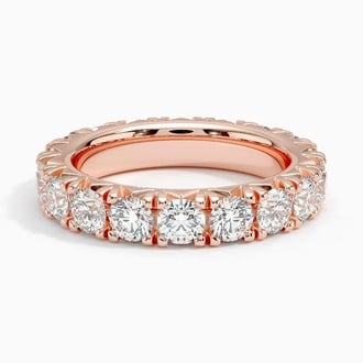 French Pavé Eternity Lab Diamond Ring (3 ct. tw.) in 14K Rose Gold