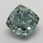 3.28 Ct. Fancy Vivid Green Cushion Lab Grown Diamond