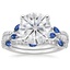 18KW Moissanite Luxe Willow Sapphire and Diamond Bridal Set (1/4 ct. tw.), smalltop view