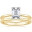 18K Yellow Gold Four-Prong Petite Comfort Fit Bridal Set