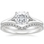 18KW Moissanite Reverie Ring with Flair Diamond Ring (1/6 ct. tw.), smalltop view