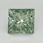 1.55 Ct. Fancy Vivid Green Princess Lab Grown Diamond