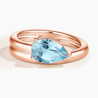 Talia Pear Sky Blue Topaz Pinky Ring