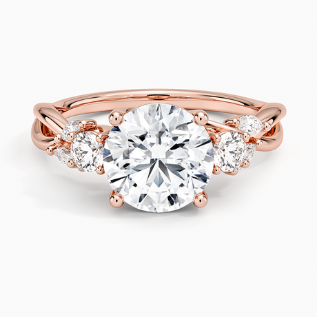 14K Rose Gold Willow Three Stone Diamond Ring (1/3 ct. tw.)