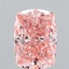 5.06 Ct. Fancy Vivid Pink Cushion Lab Grown Diamond