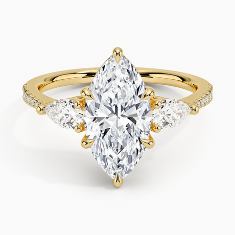 Opera Accented Three Stone Diamond Ring