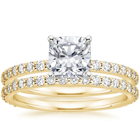 18K Yellow Gold Luxe Petite Shared Prong Diamond Bridal Set (3/4 ct. tw.)