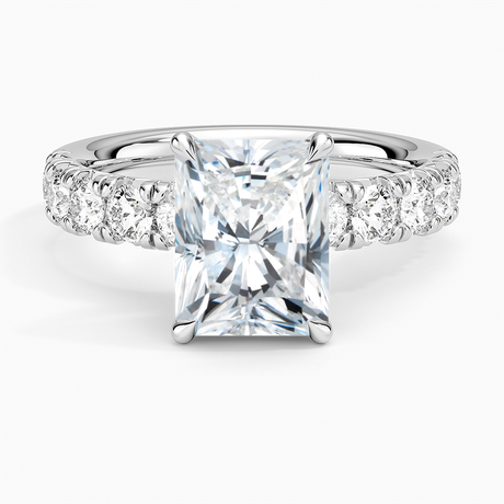 Luxe French Pave Diamond Engagement Ring