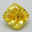 3.04 Ct. Fancy Vivid Yellow Cushion Lab Grown Diamond