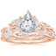 14K Rose Gold Secret Garden Diamond Ring (1/2 ct. tw.) with Winding Willow Diamond Ring (1/8 ct. tw.)
