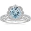 18KW Aquamarine Reina Diamond Ring with Versailles Diamond Ring (3/8 ct. tw.), smalltop view
