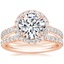 14K Rose Gold Sienna Halo Diamond Ring with Amelie Diamond Ring (1/3 ct. tw.)