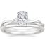14K White Gold Twisted Vine Ring with Petite Comfort Fit Wedding Ring