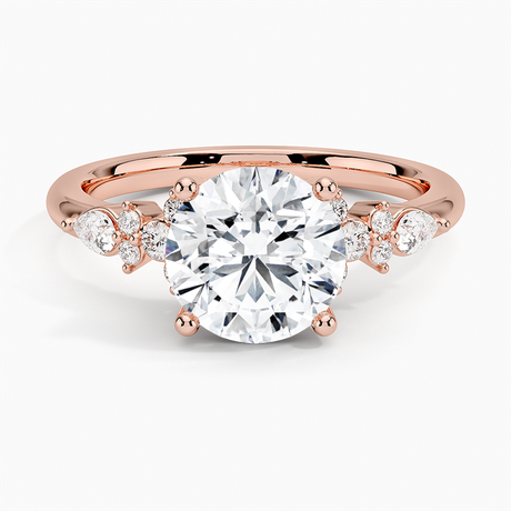 14K Rose Gold Rosette Diamond Ring