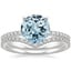 18KW Aquamarine Ballad Diamond Ring (1/8 ct. tw.) with Flair Diamond Ring (1/6 ct. tw.), smalltop view