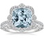 18KW Aquamarine Reina Diamond Ring with Versailles Diamond Ring (3/8 ct. tw.), smalltop view