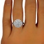 The Caralyn Ring, smallzoomed in top view on a hand