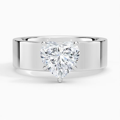 Thick Solitaire Engagement Ring