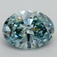 1.70 Ct. Fancy Intense Bluish Green Oval Lab Grown Diamond