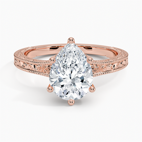 14K Rose Gold Hudson Engraved Ring