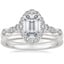 Platinum Tiara Halo Diamond Ring with Petite Comfort Fit Wedding Ring