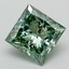 1.56 Ct. Fancy Vivid Green Princess Lab Grown Diamond