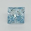 6.03 Ct. Fancy Vivid Blue Princess Lab Grown Diamond