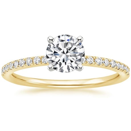 18K Yellow Gold Ballad Diamond Ring (1/8 ct. tw.) with Flair Diamond Ring (1/6 ct. tw.)