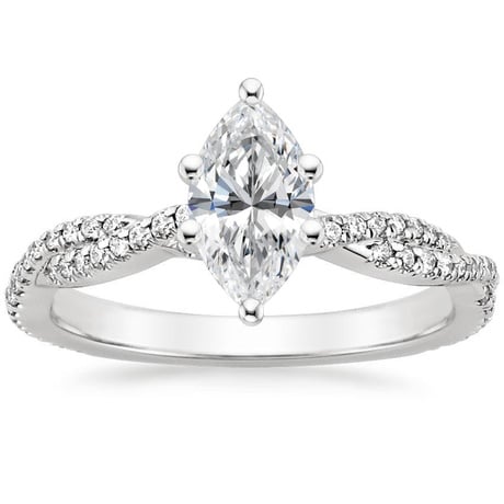 18K White Gold Petite Luxe Twisted Vine Bridal Set (1/2 ct. tw.)