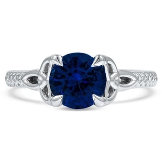 Custom Celtic Inspired Sapphire Engagement Ring