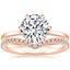 14K Rose Gold Secret Halo Six-Prong Diamond Ring with Flair Diamond Ring (1/6 ct. tw.)