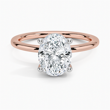 14K Rose Gold Mixed Metal Perfect Fit Solitaire Ring