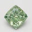 1.60 Ct. Fancy Vivid Green Cushion Lab Grown Diamond