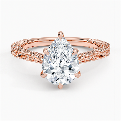 14K Rose Gold Elsie Engraved Ring