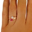 The Lucetta Ring, smalltop view on a hand
