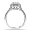 Radiant Cut Double Halo Diamond Ring, smallside view