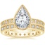 18K Yellow Gold Sinclair Art Deco Diamond Ring (1/6 ct. tw.) with Bellevue Art Deco Diamond Ring