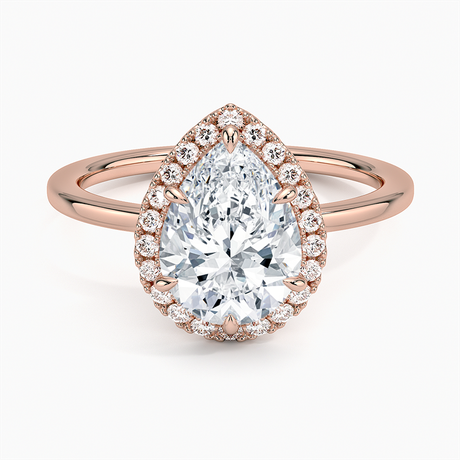 14K Rose Gold Vienna Halo Diamond Ring