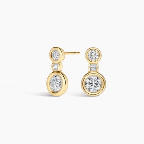 Elizabeth Taylor Bezel Lab Diamond Drop Earrings