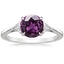 18K White Gold Trillion Cut Three Stone Diamond Ring, smalltop view