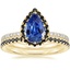 18K Yellow Gold Waverly Diamond Ring with Black Diamond Accents with Luxe Ballad Black Diamond Ring