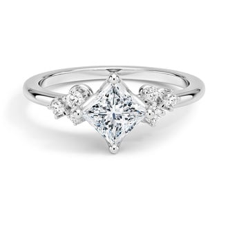 Custom Angled Diamond Cluster Ring