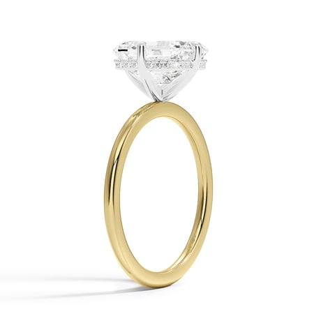 Adorned Mixed Metal Compass Prong Diamond Ring