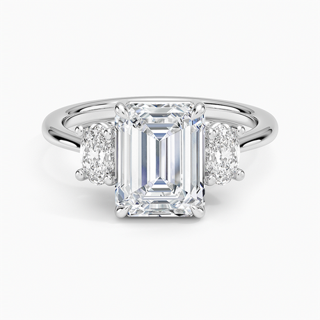 Platinum Oval-Cut Three Stone Diamond Ring (1/2 ct. tw.)