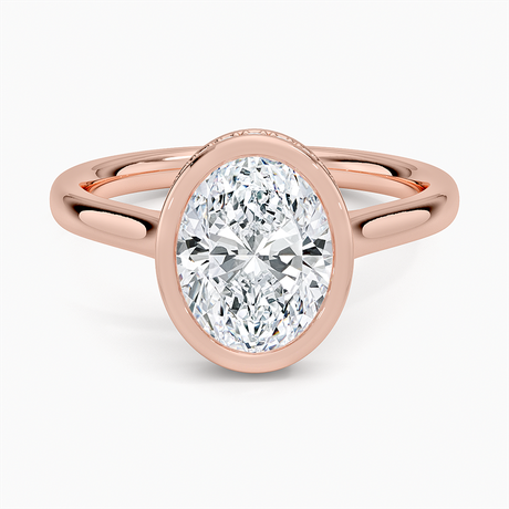 14K Rose Gold Luna Hidden Halo Diamond Ring