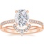 14K Rose Gold Petite Demi Diamond Ring (1/5 ct. tw.) with Lunette Diamond Ring