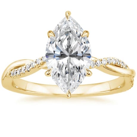 18K Yellow Gold Petite Twisted Vine Diamond Bridal Set (1/4 ct. tw.)